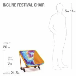 Helinox Camp Chairs Incline Festival Chair -Primus Fashion Store TIEDYE D4